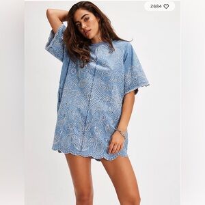 Free People Harlow Embroidered Mini Dress